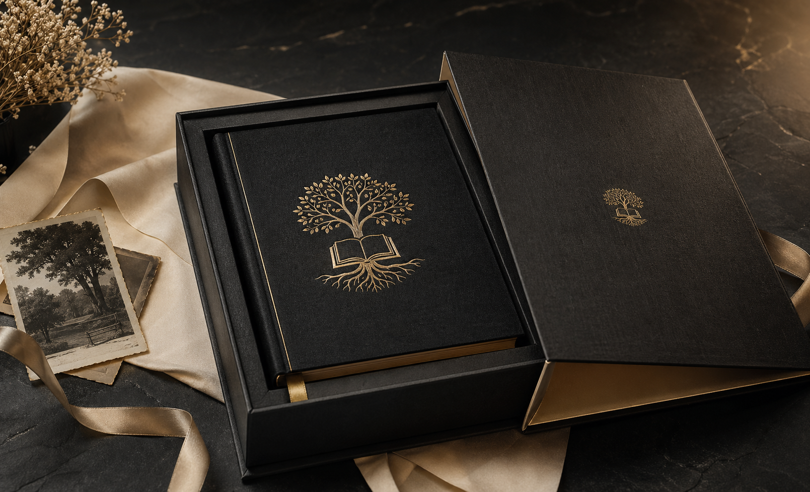 Keepsake box and writing materials